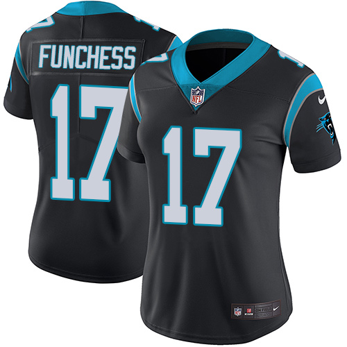 Nike Panthers #17 Devin Funchess Black Team Color Women's Stitched NFL Vapor Untouchable Limited Jersey
